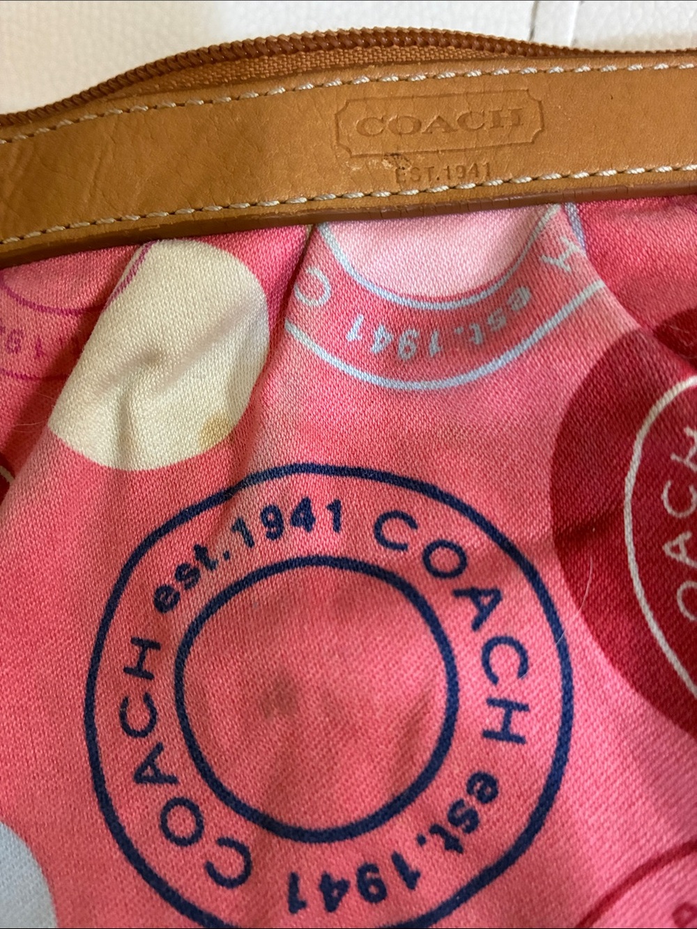 Vintage Y2KCoach Pink Circle Print Wristlet - Picture 5 of 8